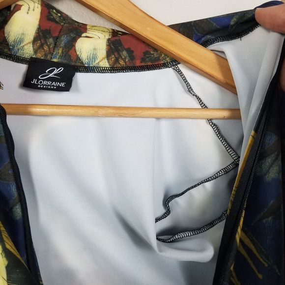 J. Lorraine Designs Kimmy Stretch Bodycon Jumpsuit In Geisha Print Size Medium - Picture 13 of 13